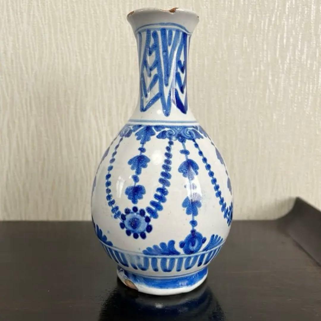 ヌヴェール窯　ファイアンス　徳利　花瓶