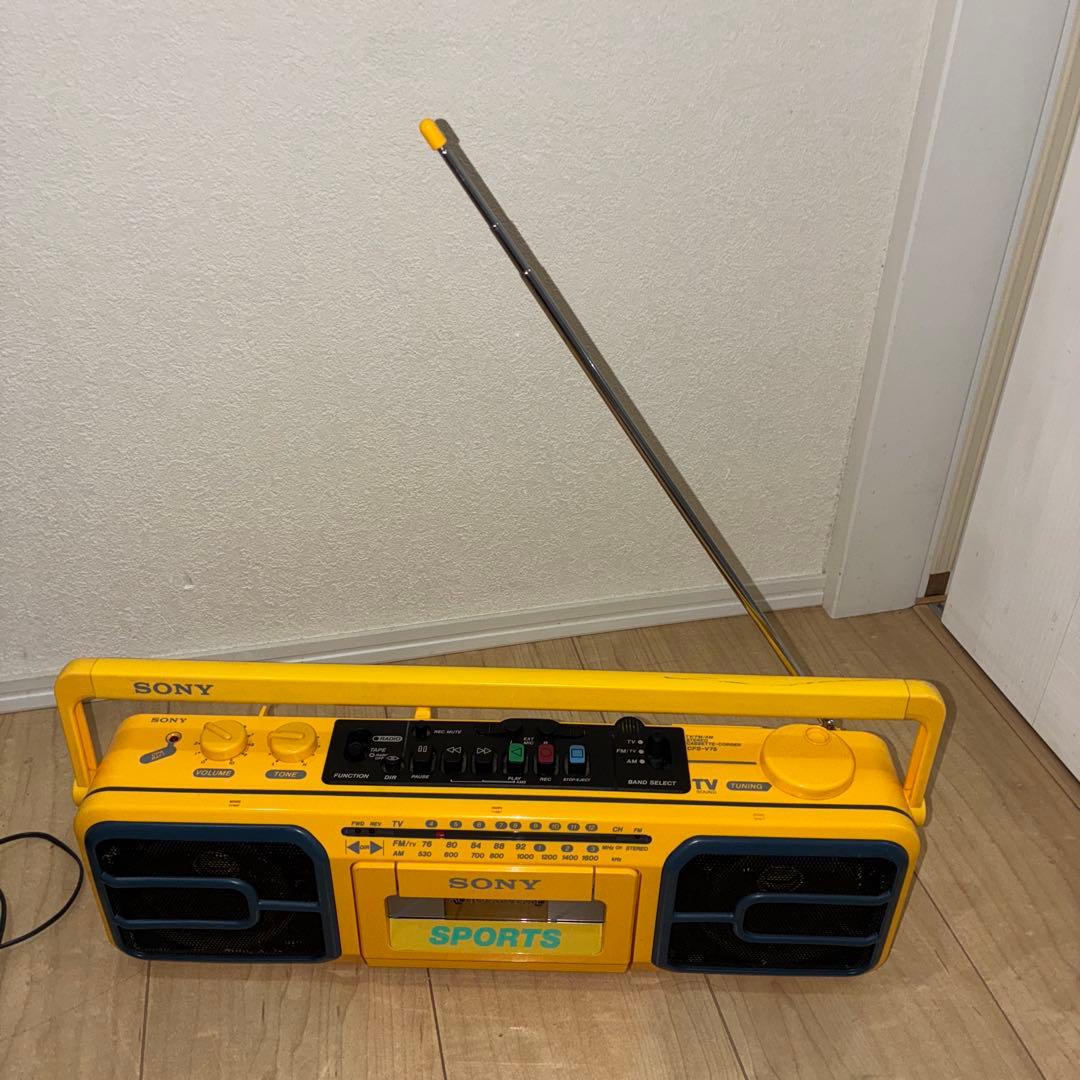 SONYSPORTS ソニー ラジカセ CFS-V75 イエロー ジャンク