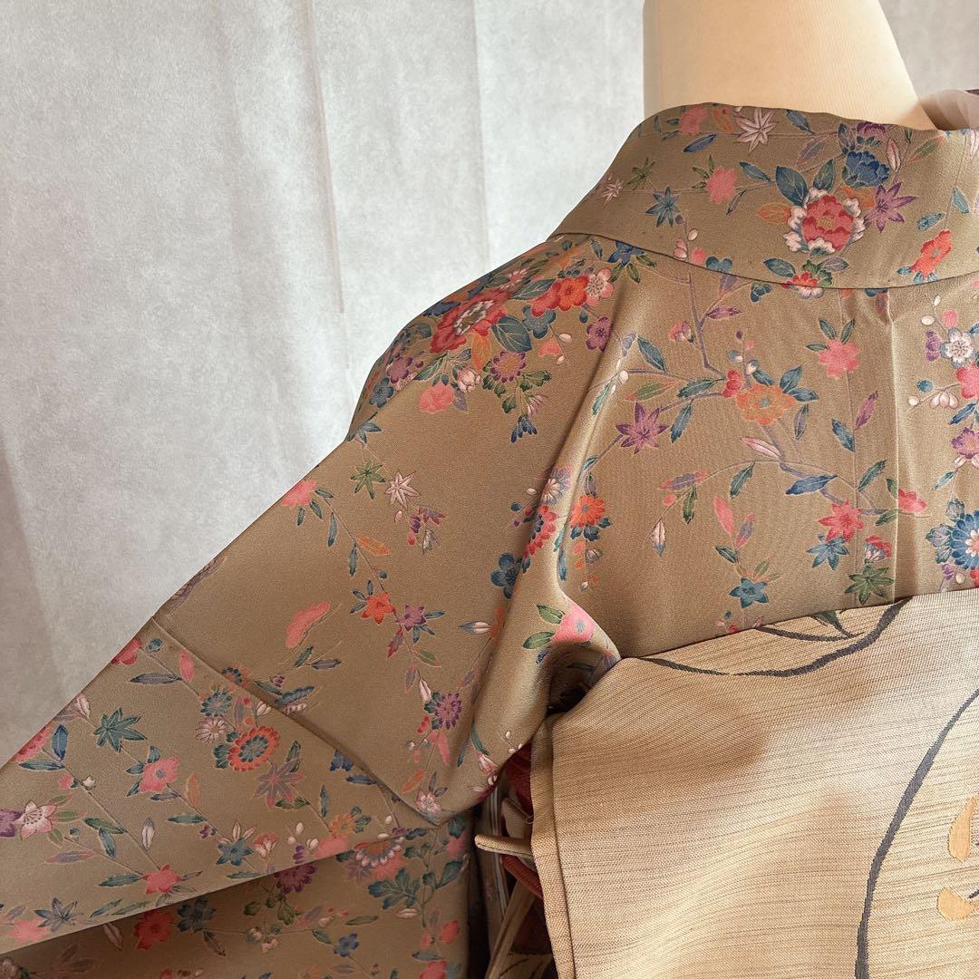 小紋　フルセット　着物　正絹　ロング丈　小花好きさん　大人の小花　J5