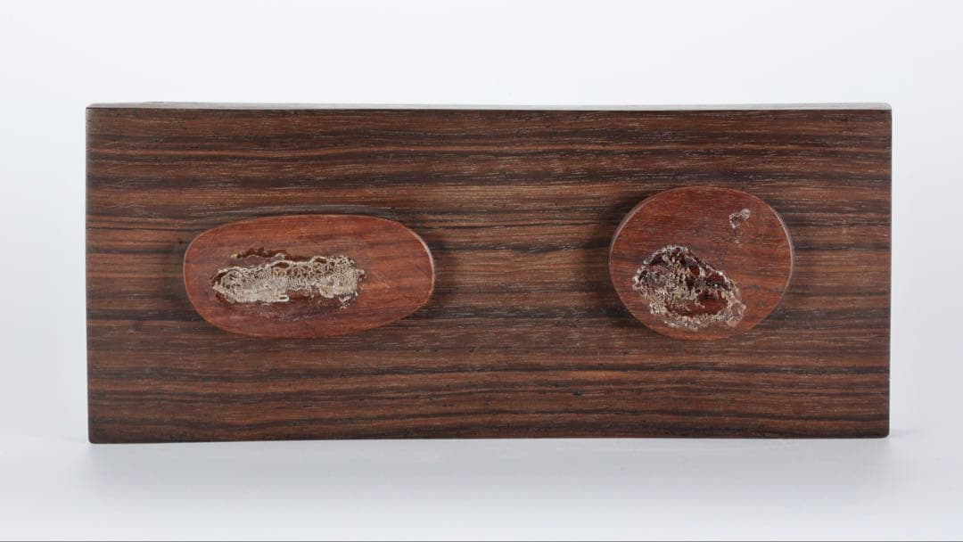 根尾川産 菊花石 二石組 台座 共箱付 鑑賞石 原石 天然石 盆石 飾石 美術品