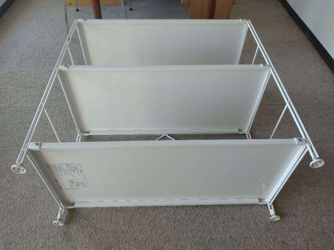 【美品】MUJI無印 スチールユニットシェルフ小3段ワイド86cmライトグレー