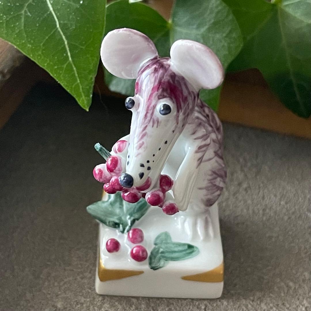Meissen マイセン ミニ干支 ネズミ&ブドウ