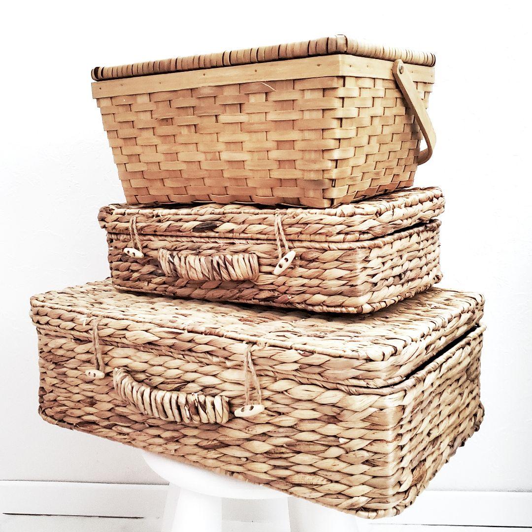 天然素材 収納バスケット ロケーション 撮影 ブース 3点セット