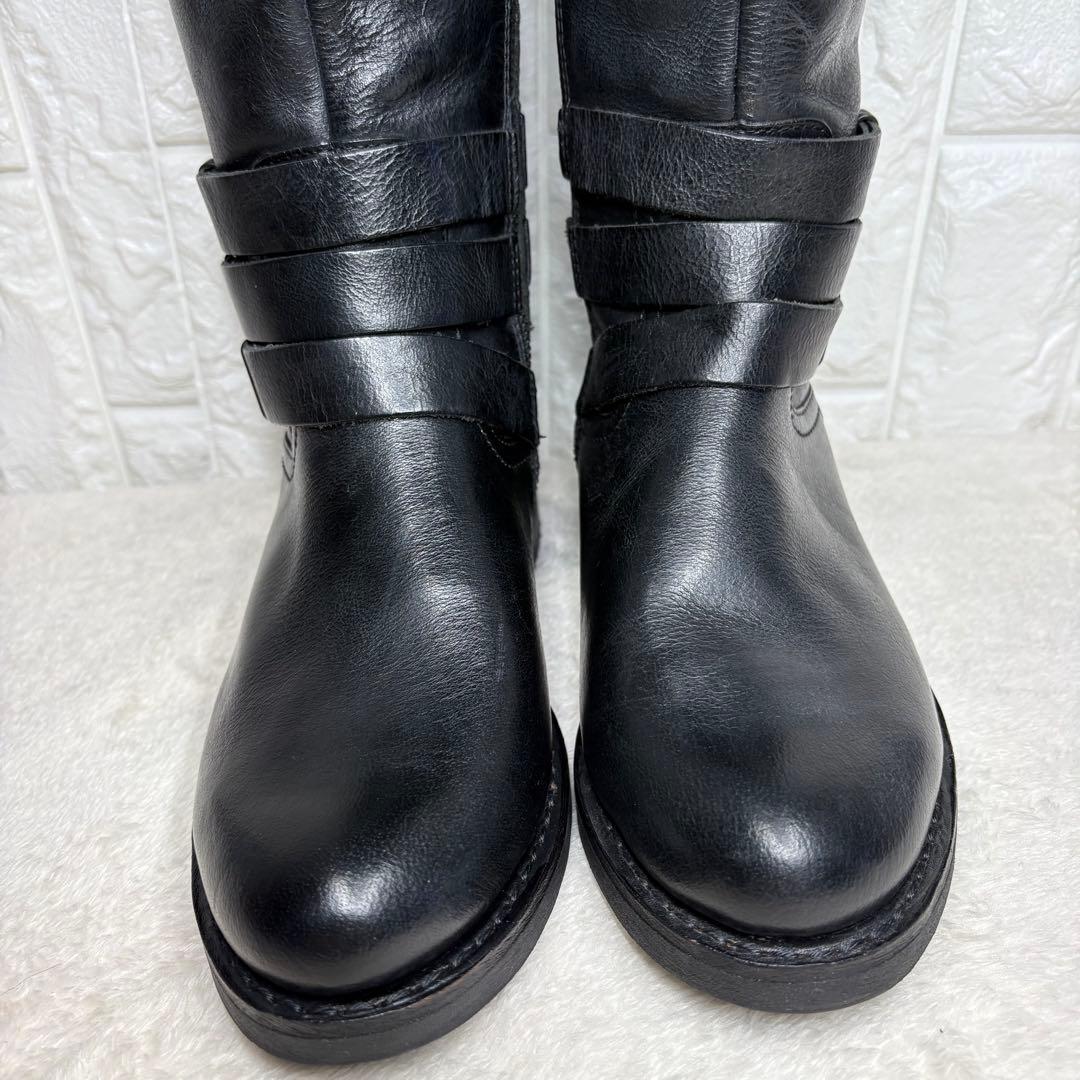 【未使用級】 bussola ロングブーツ エンジニア レザー 24.5