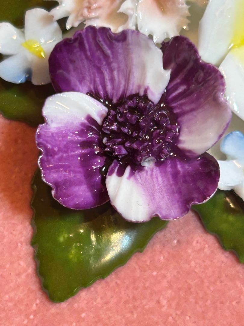 ロイヤルドルトン　  陶花額 　陶花　フラワー額壁掛け