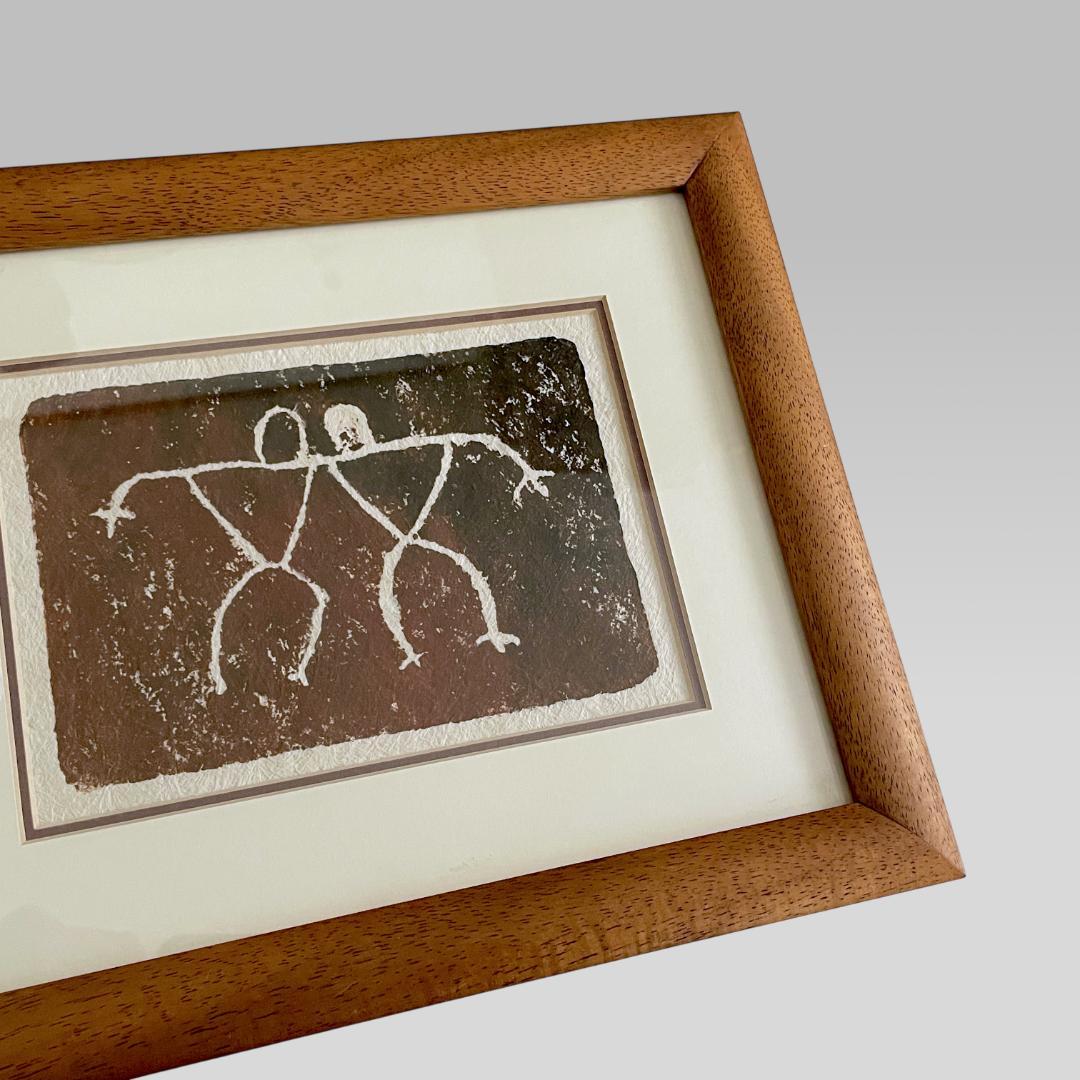 Joanne How作【ペトログリフ】コアウッド 額装アート カパ布 作品