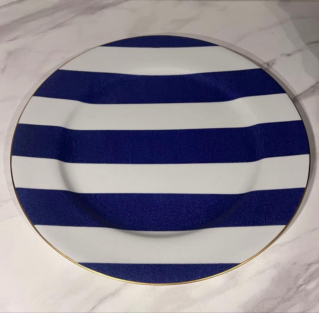 MarieDaage リモージュ　30センチプレート　ストライプ　パープル