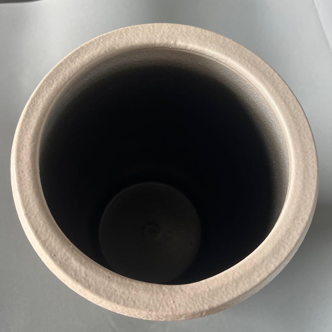 信楽焼傘立て  白釉らせん 高さ42cm