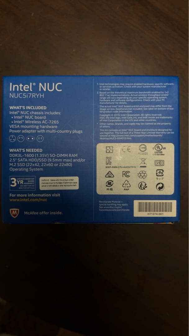 【使用少438h】Intel NUC5i7RYH i7/16GB/SSD240
