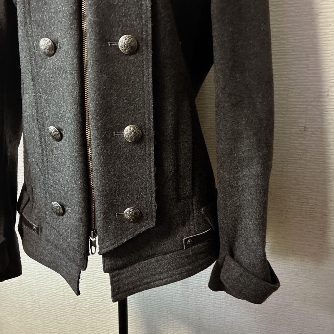 美品 PPFM ナポレオンジャケット M ブラック ウール混 ミリタリーコート