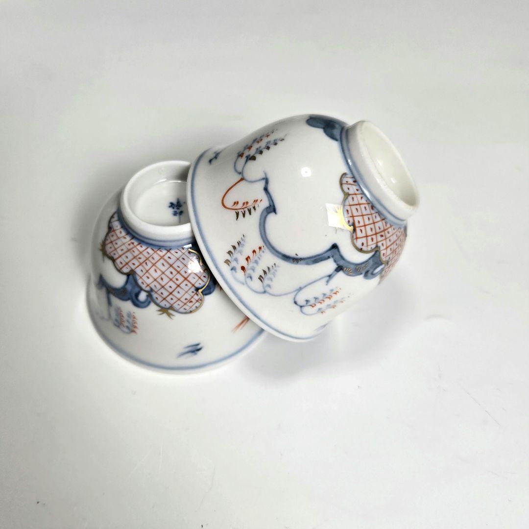 24-1268 古砥部焼煎茶碗と唐木一文字盆