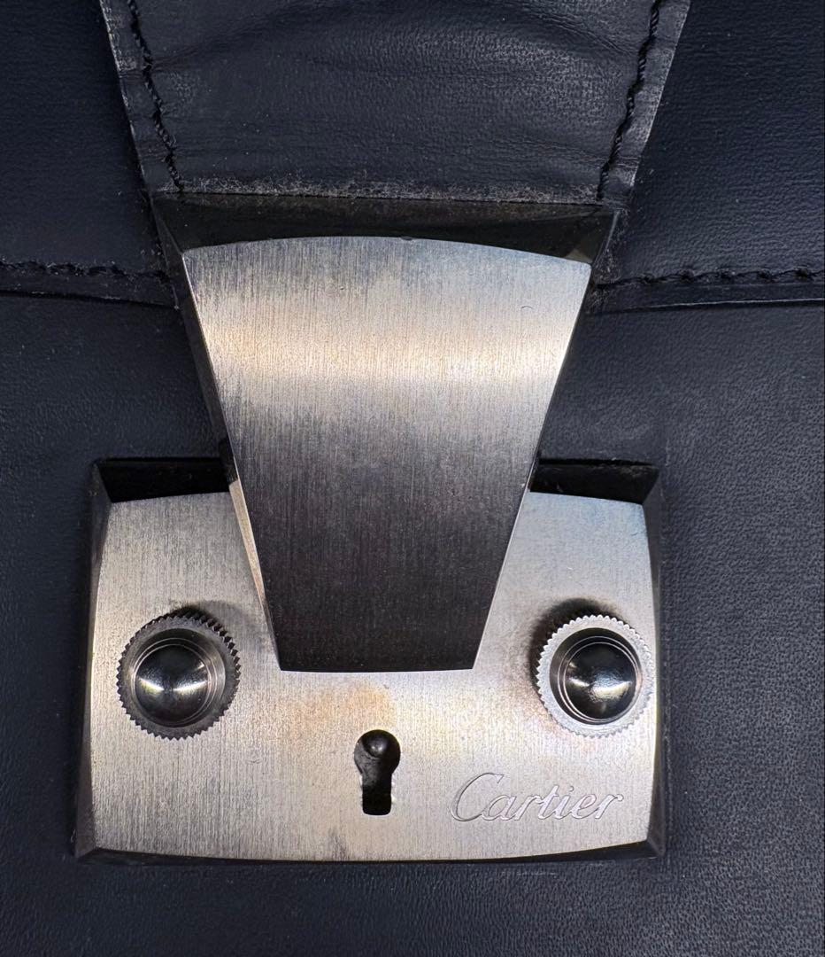 Cartier ブラック レザー ブリーフケース　ビジネスバッグ