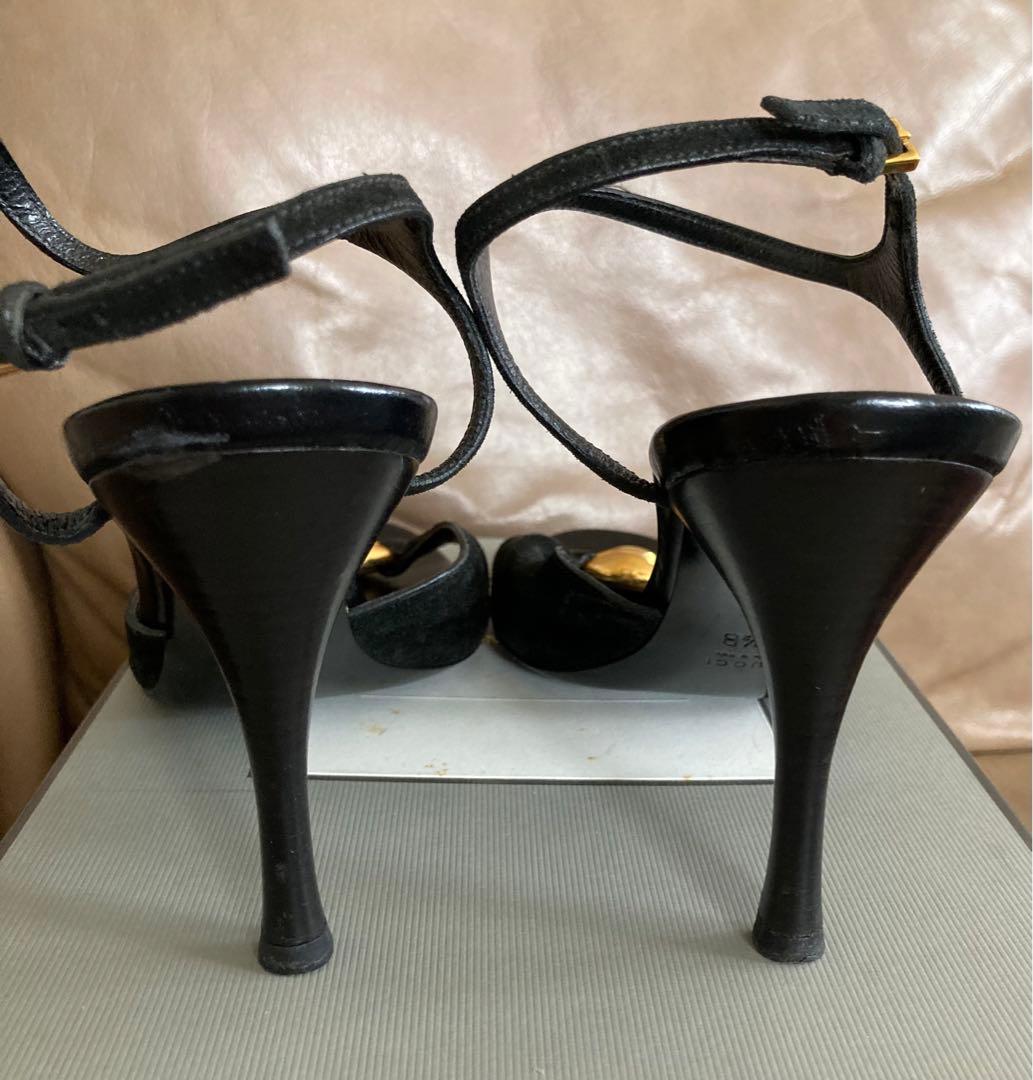 すーさん GUCCI サンダル グッチ パンプス ヒール 黒 ブラック
