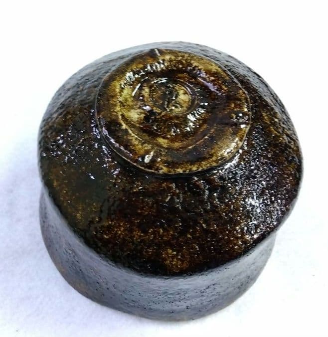 茶道具 茶碗 楽茶碗 黒楽 黒流 檜垣良多 桂窯 青子 寄神崇白
