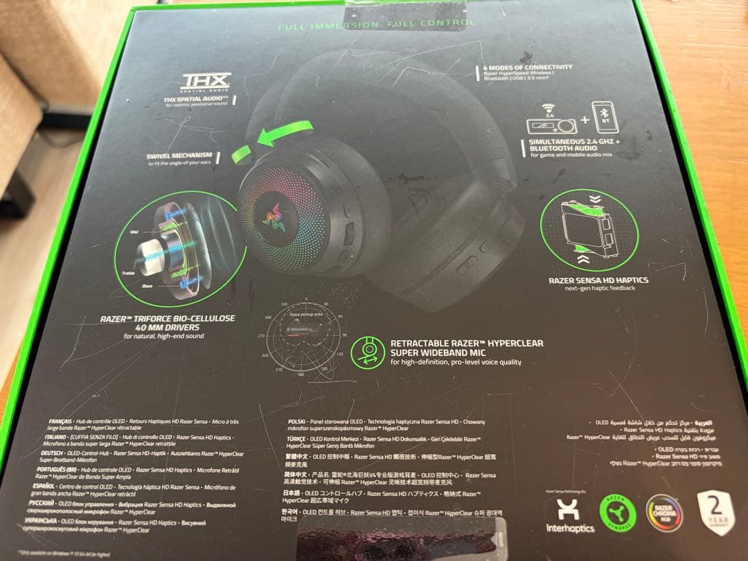 【新品】Razer Kraken V4 Pro ワイヤレスゲーミングヘッドセット