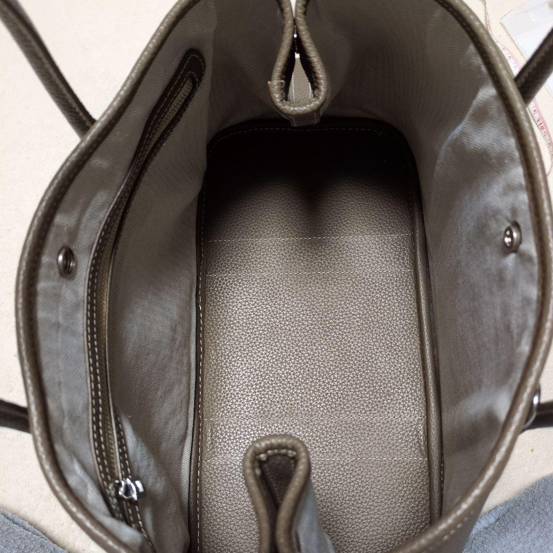 シボ革 レザー バッグ 大 ポーチ付き