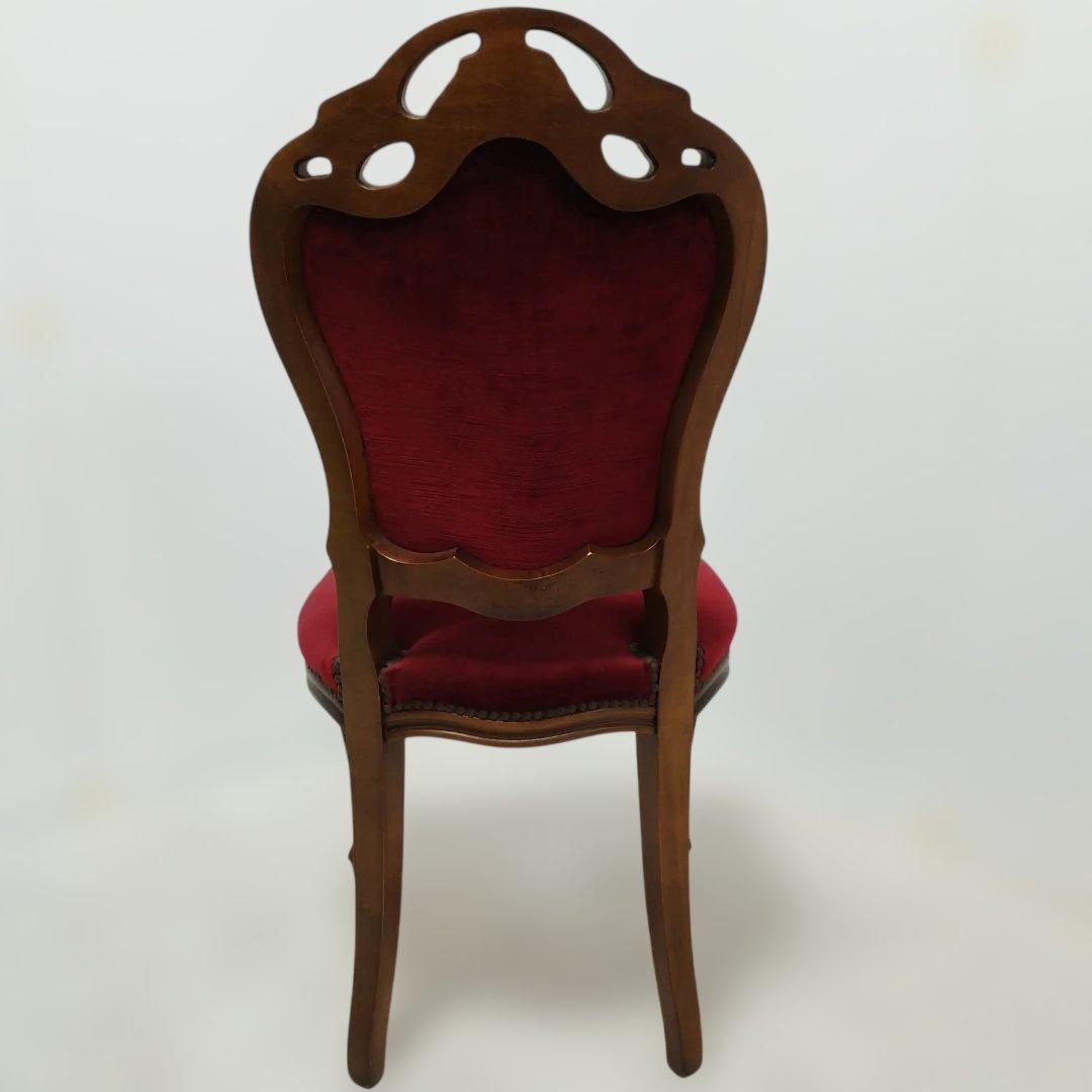 【専用】アンティーク調 ダイニングチェア 椅子 ワインレッド 猫足