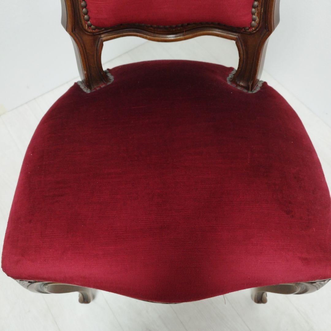 【専用】アンティーク調 ダイニングチェア 椅子 ワインレッド 猫足