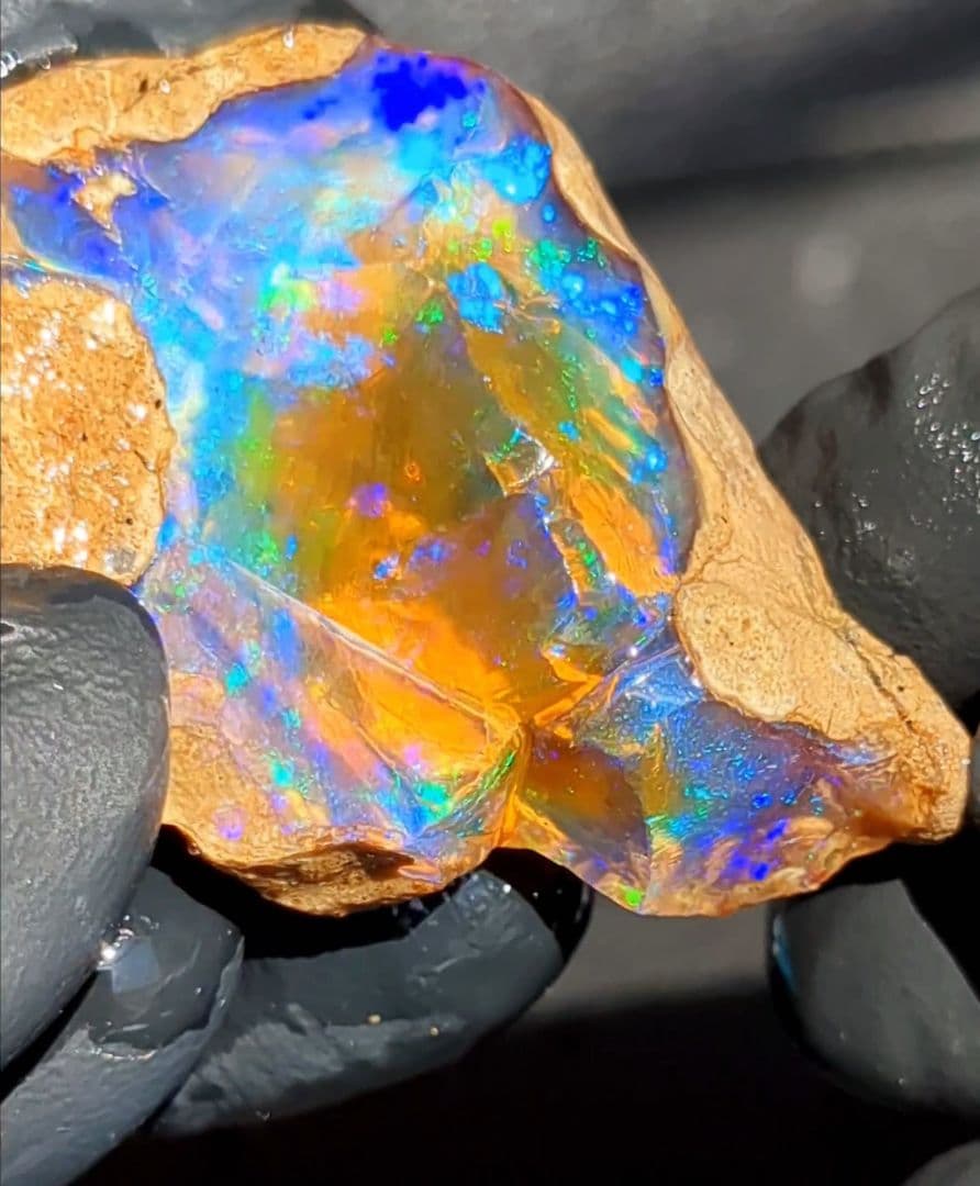 【79ct】エチオピア　オパール　原石　天然石　鉱物　標本　鉱石　ブルー