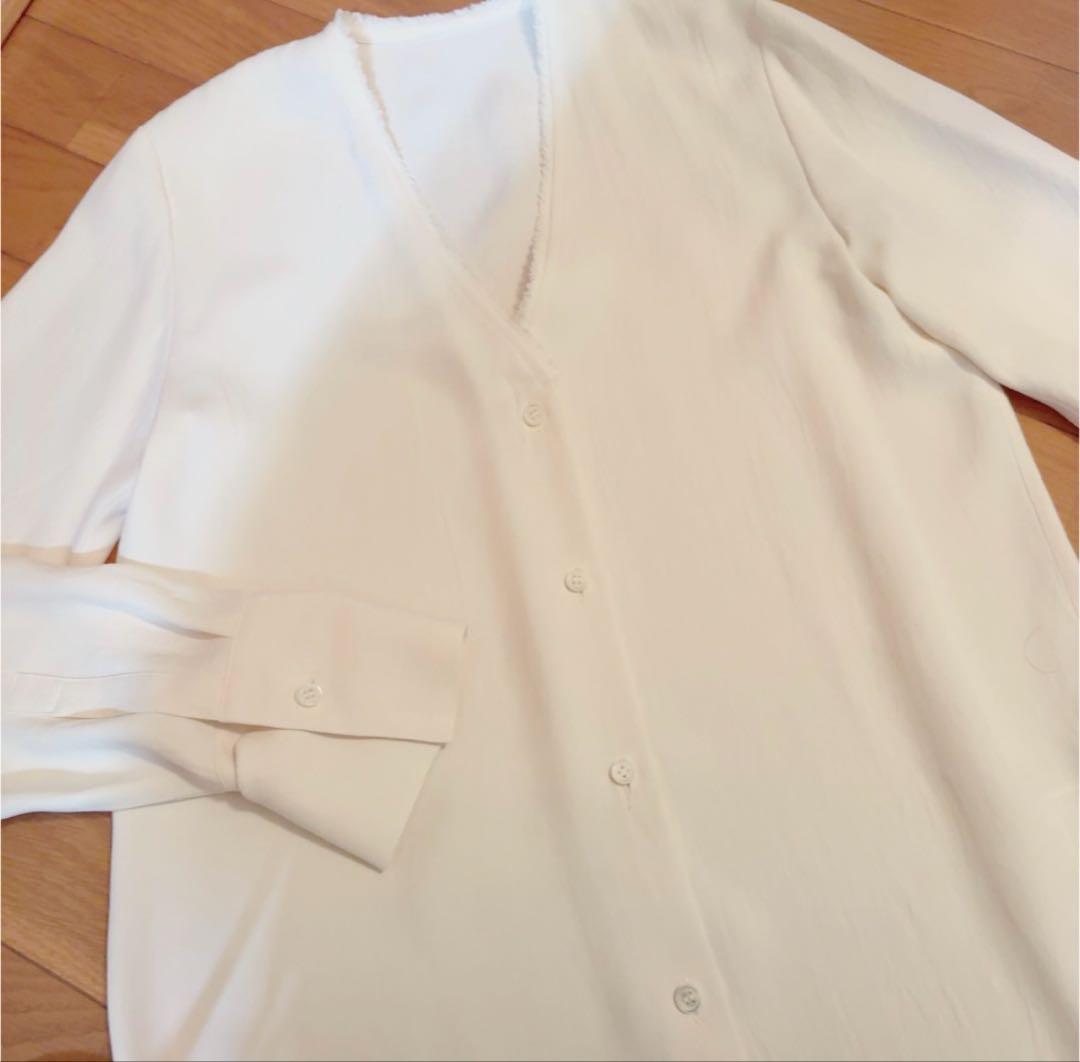 R'IAM Plage ノーカラーシャツ　ナチュラル