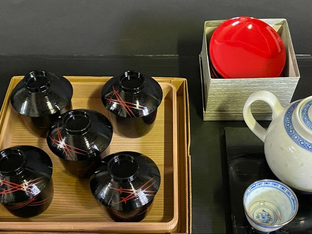 「母」 茶道具 いろいろ まとめて 13種類 銚子 急須 建水 四つ椀 その他