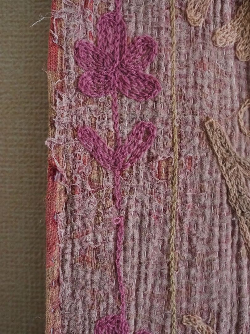 【希少】スザニ刺繍カンタキルト　スザニ刺繍　インド　一点もの