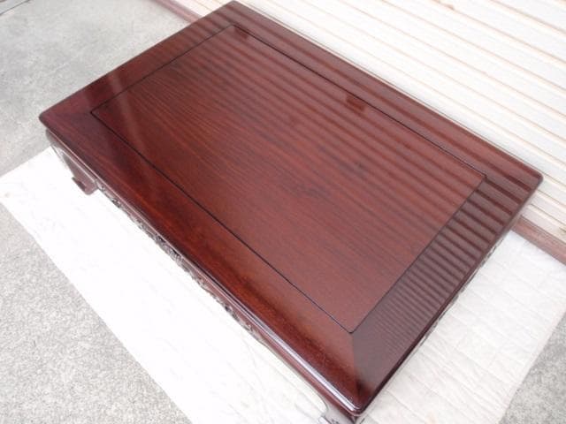 新品！4尺(120巾) 花梨無垢 高級座卓 座敷机 唐木家具 ちゃぶ台/検ケヤキ