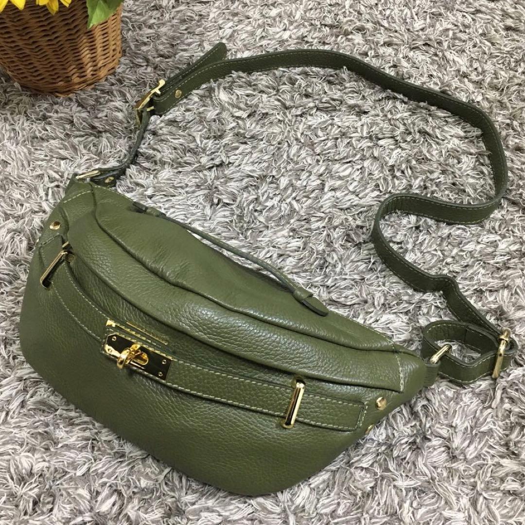 AULENTTI♫ オリーブグリーン ボディバッグ