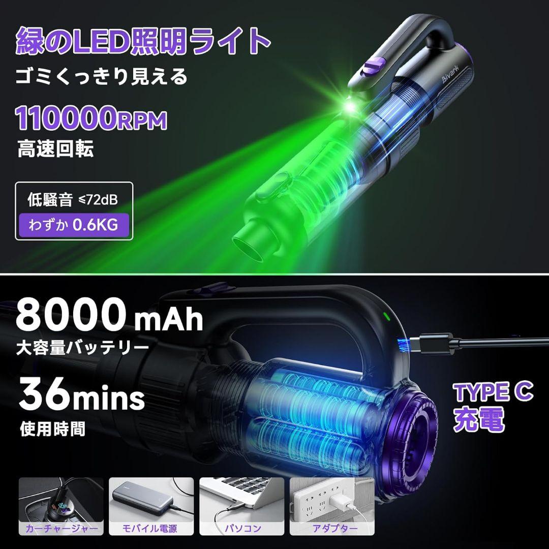 掃除機 コードレス 28000pa 超強力吸引 6WAY LEDライト 充電式