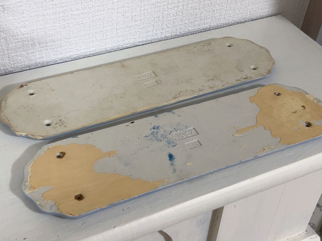 【Sale最終価格】陶器製バラ柄ドアプレート＊アンティーク