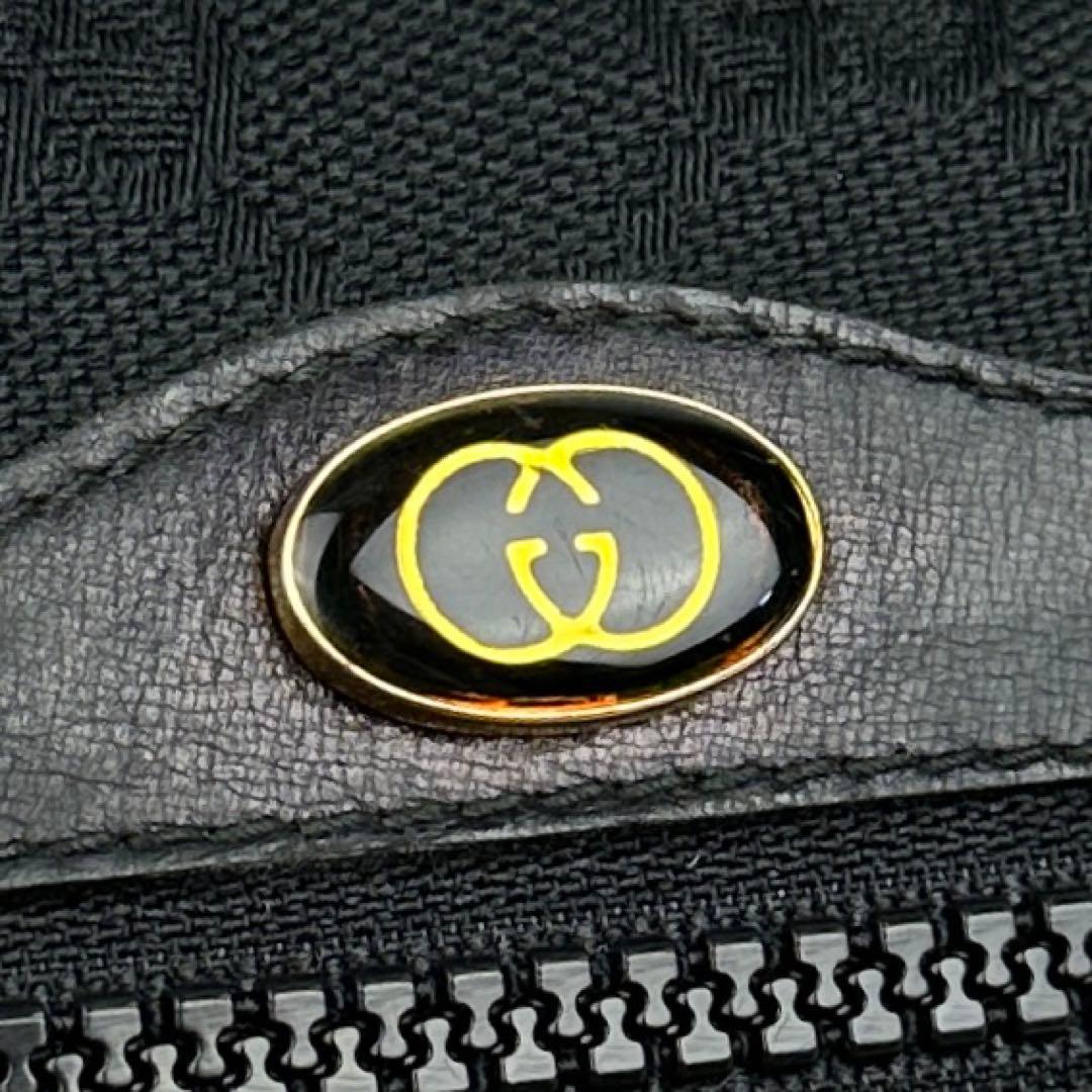 美品■グッチ ショルダーバッグ シェリーライン GGキャンバス クロスボディ 黒