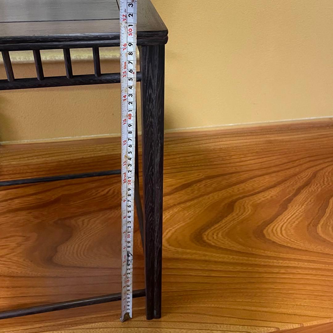 【唐木】懸崖1.2尺 盆栽台 黒檀 ビンテージ品 昭和レトロ 高卓(こうしょく)