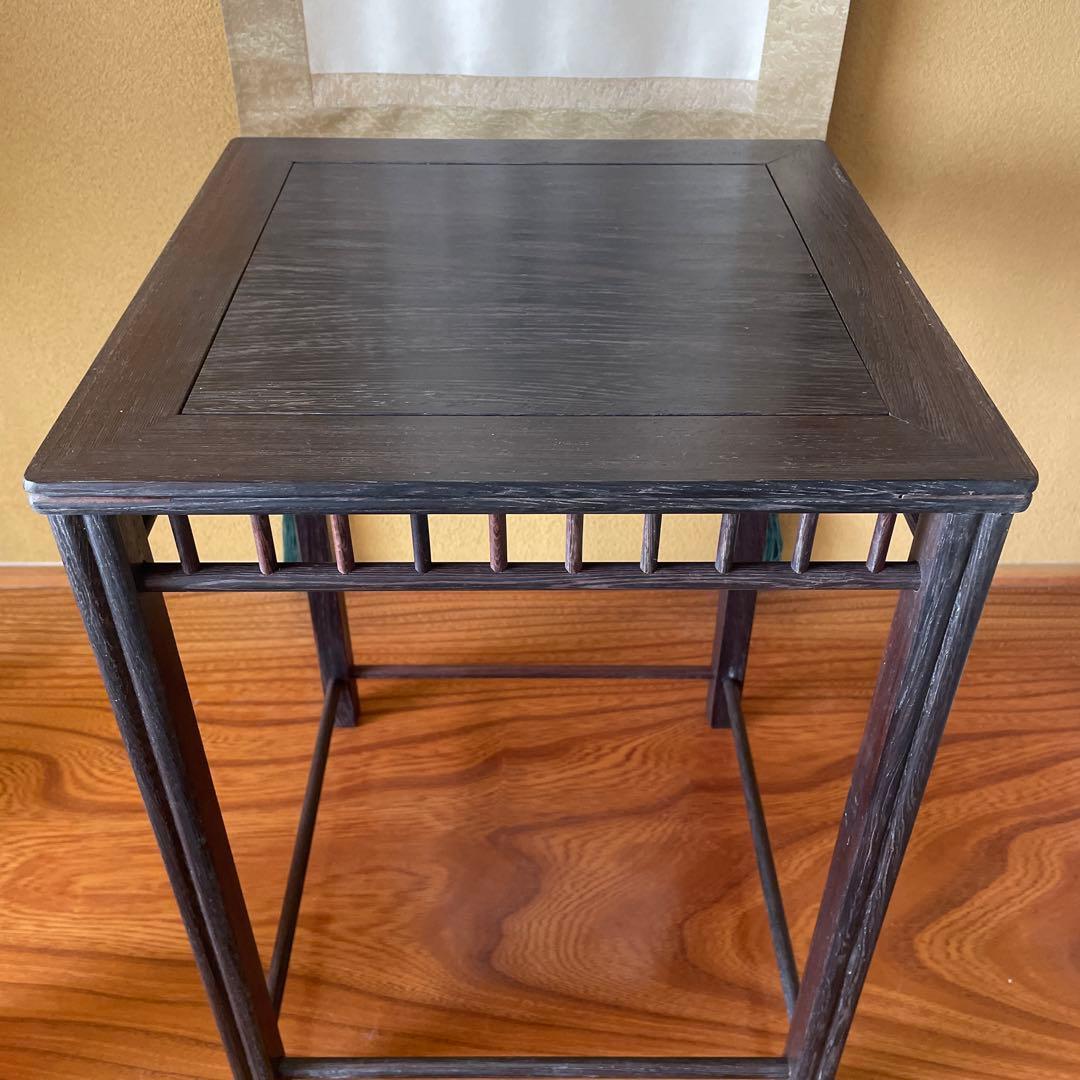 唐木懸崖1.2尺 盆栽台 黒檀 ビンテージ品 昭和レトロ 高卓(こうしょく)