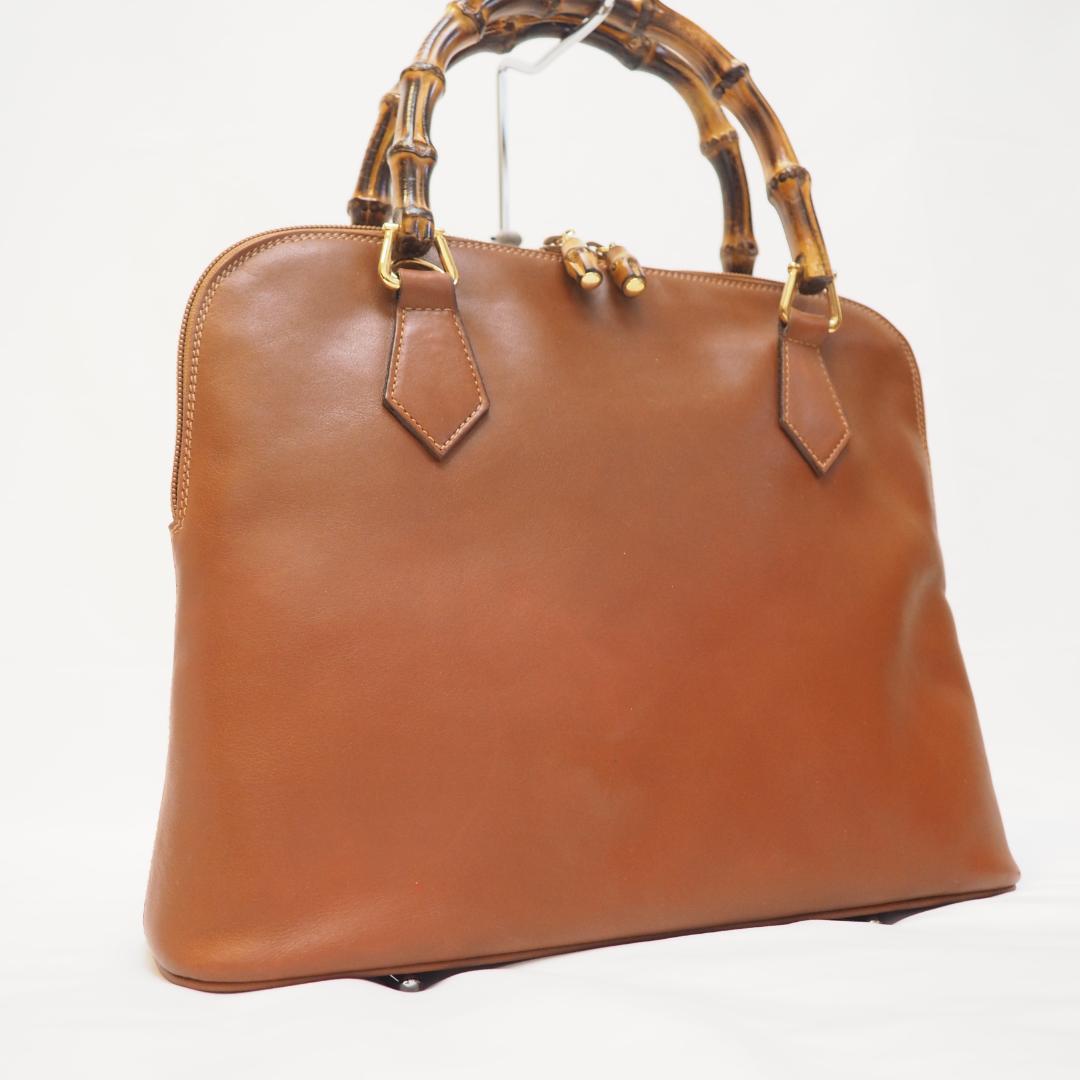 グッチ ヴィンテージ バンブー 2Way バッグ ブラウン