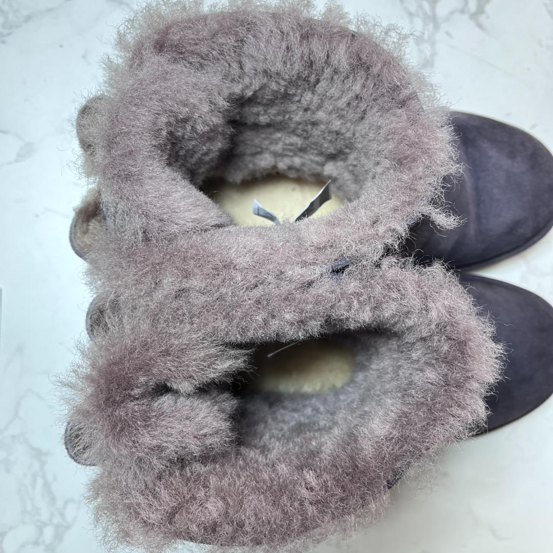 専用入手困難 未使用級 UGG ベイリーボウ風 ムートンブーツ パープル 24c