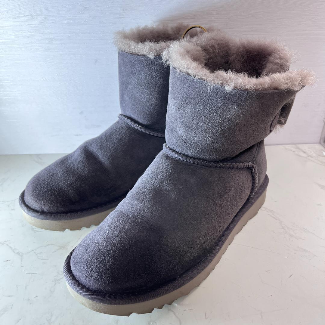 専用入手困難 未使用級 UGG ベイリーボウ風 ムートンブーツ パープル 24c