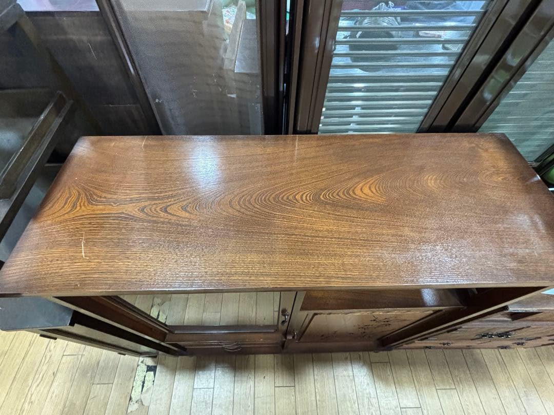 T60 飾り棚 レトロ 和 ガラス扉