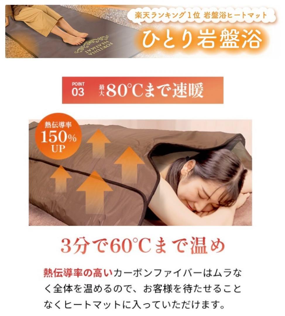 【美品】FORTUNA HEATMAT 遠赤外線 ヒートマット 三つ折りタイプ