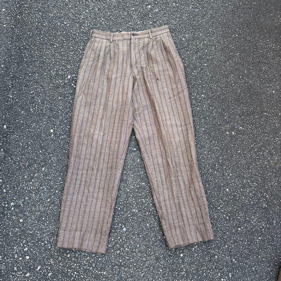 田中オム コムデギャルソン オム ストライプ セットアップ 00s ブラウン