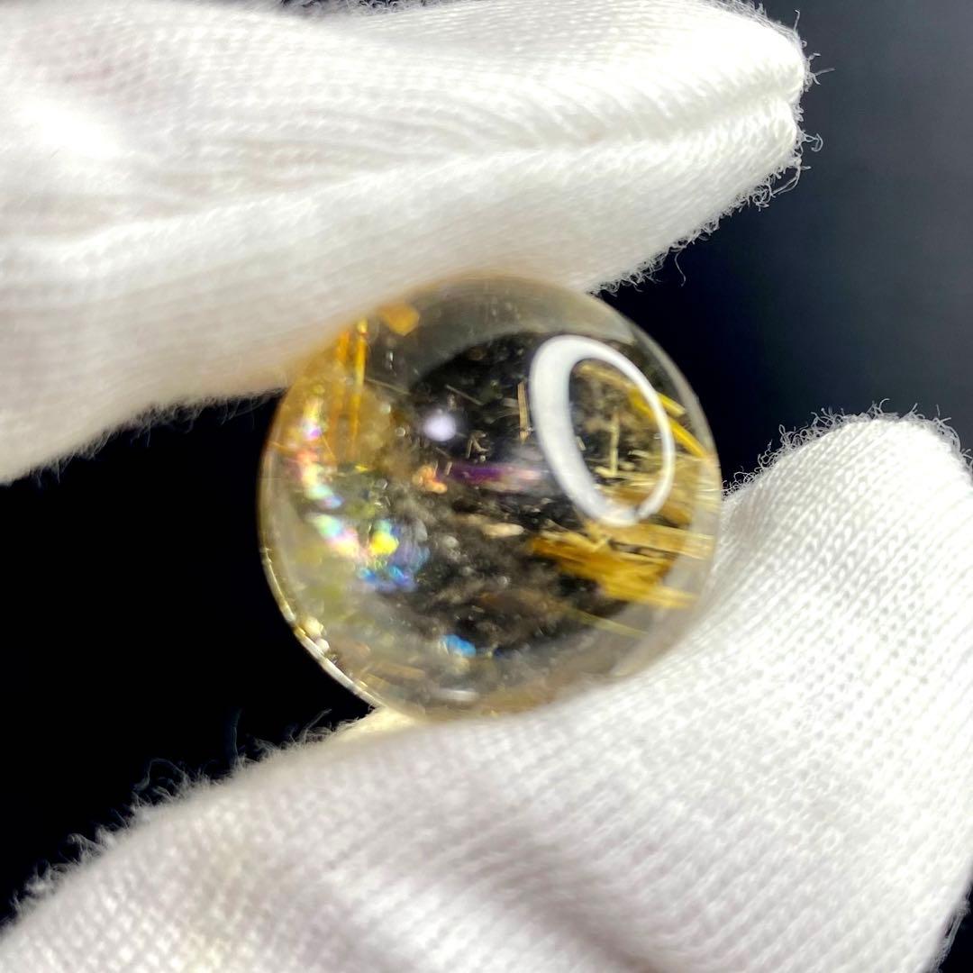 七星陣 【財運・金運・事業運up❗️】レインボー☆タイチンルチル 丸玉 A702