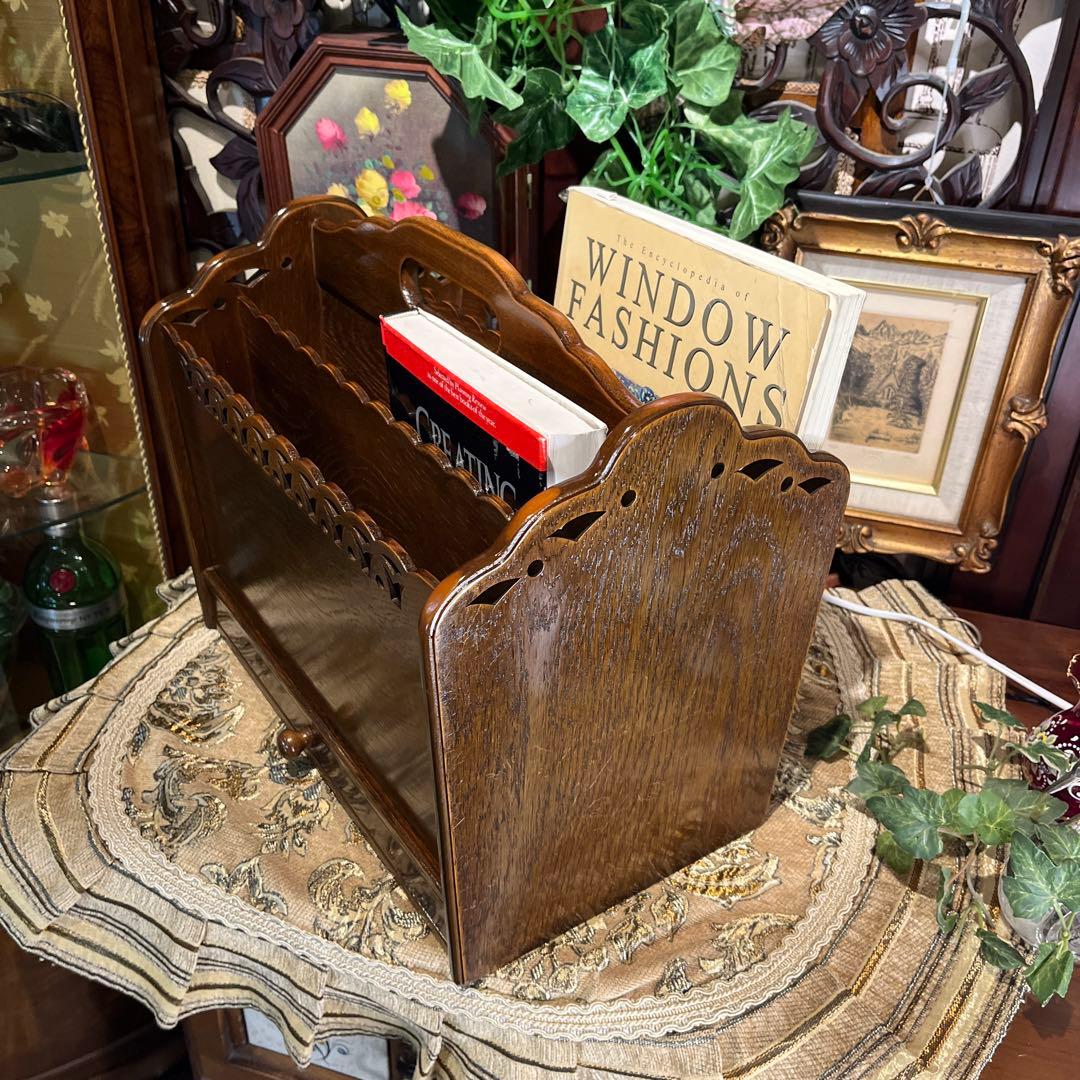 希少　パリ雑貨屋　アンティーク小物入れ　マガジンラック　引き出し付き