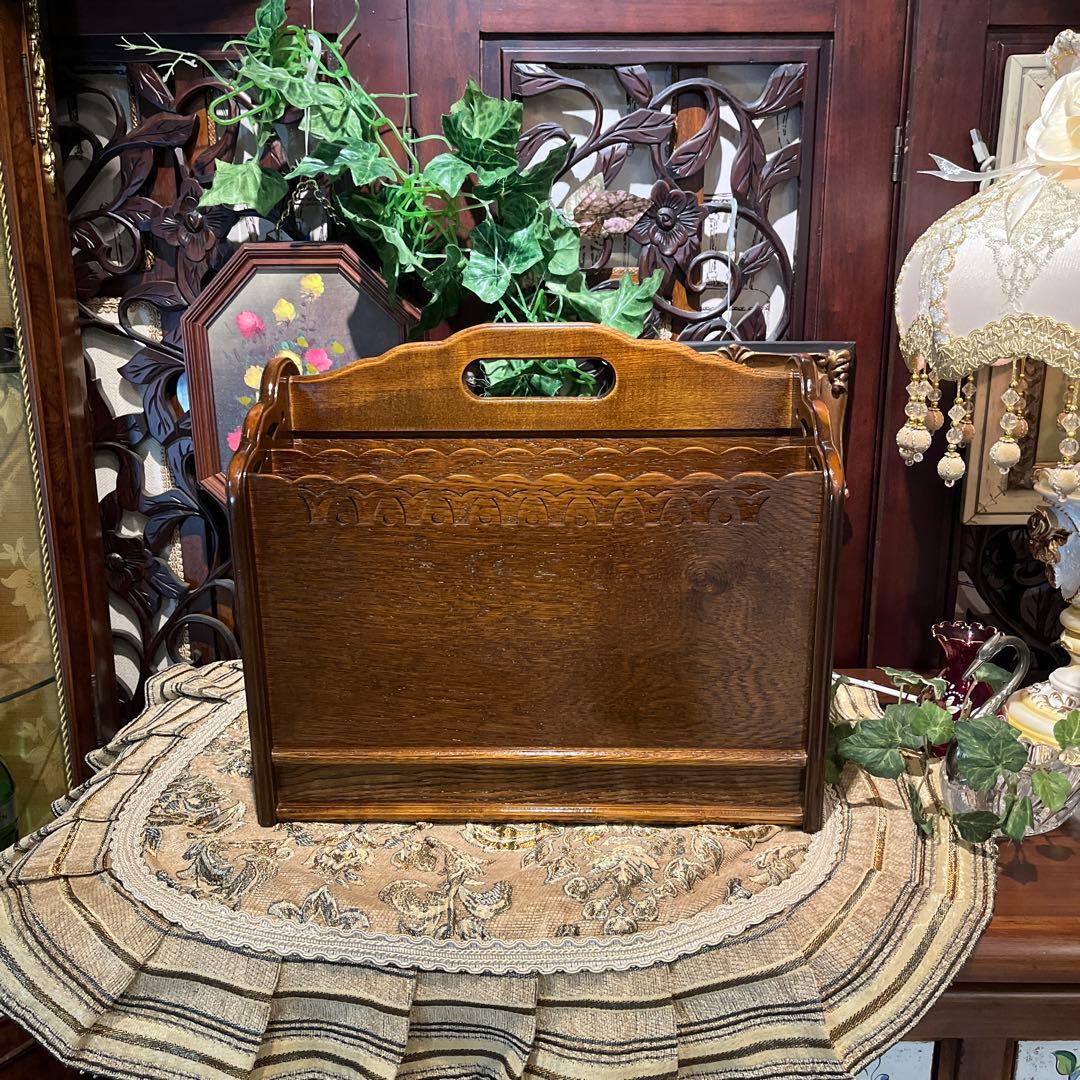 希少　パリ雑貨屋　アンティーク小物入れ　マガジンラック　引き出し付き