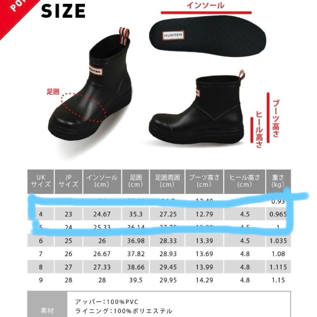 ［国内正規品］ハンター　レインブーツ　ショートタイプ　ブラック