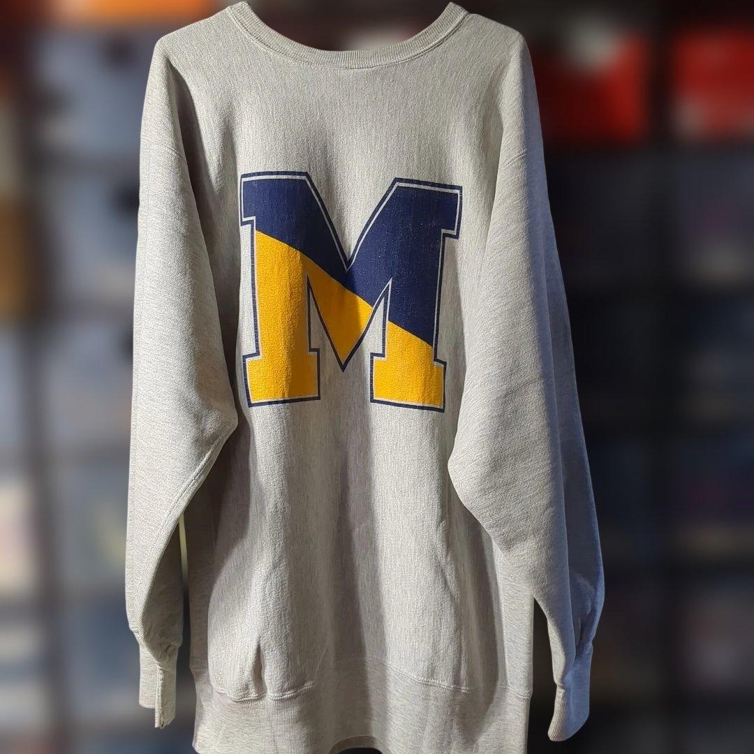 チャンピオン リバースウィーブ ミシガン 両面 スウェット 90s USA製