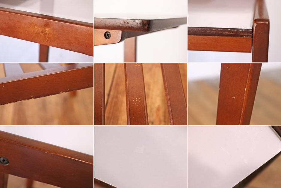 カリモク レトロ 電話台 花台 飾り台 木製 メラミン天板 デコラトップ