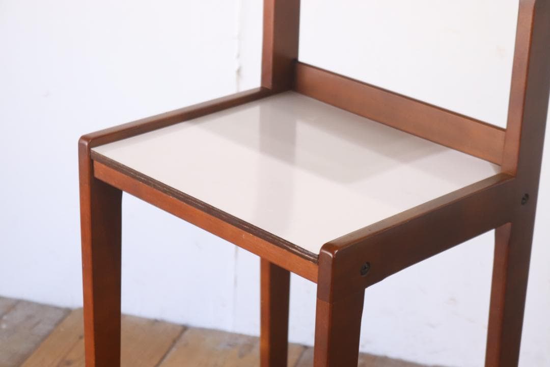 カリモク レトロ 電話台 花台 飾り台 木製 メラミン天板 デコラトップ