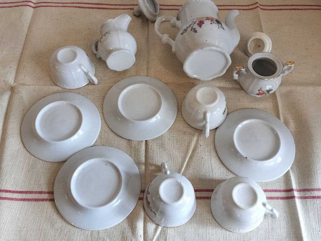 アンティーク　フランス　ビンテージ　陶器　ままごと　ディネットセット