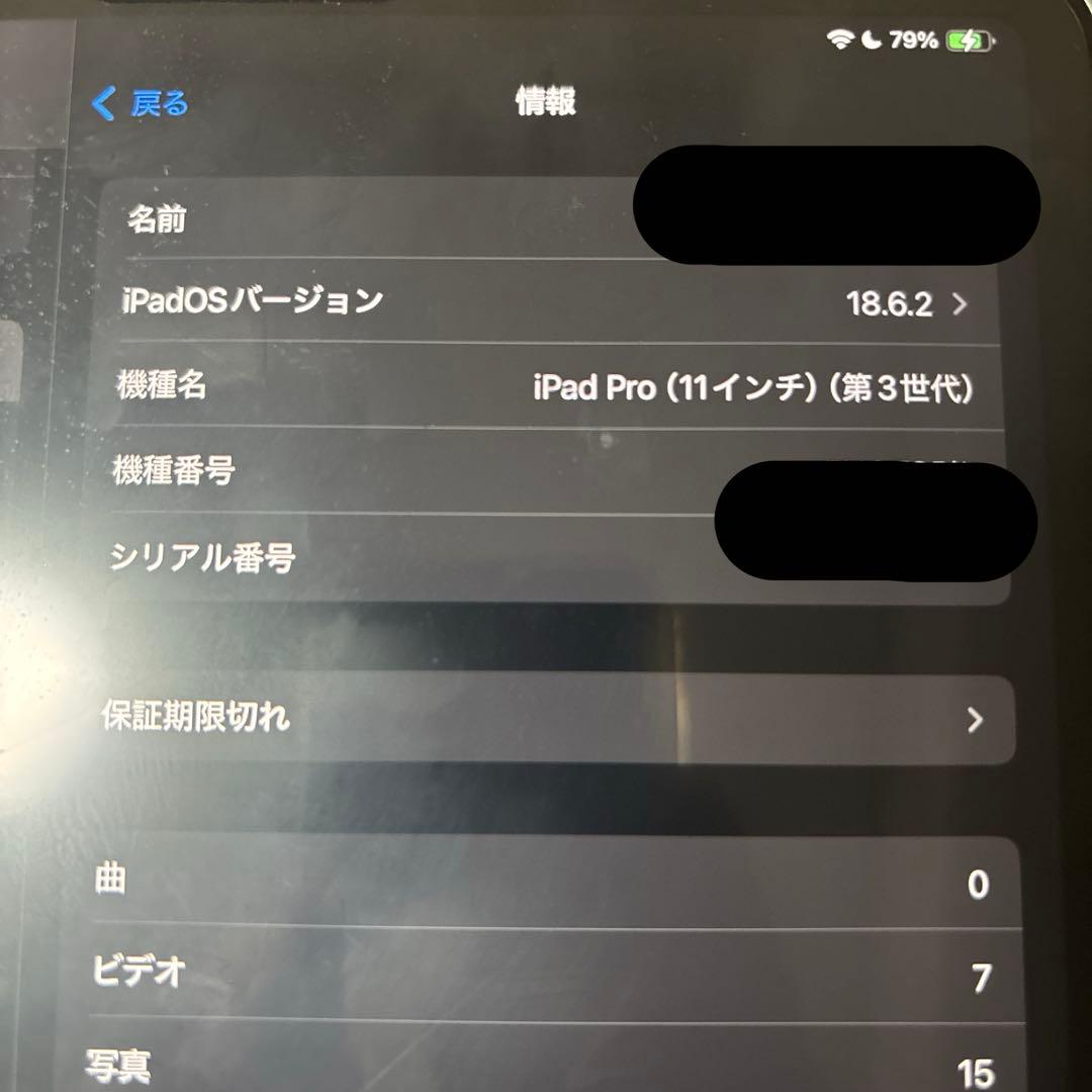 【ジャンク品】【動作確認済み】　iPad Pro 11インチ　第三世代　シルバー