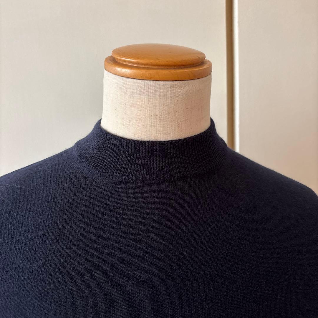 ロベルトコリーナ／モックネックニット／12ゲージ／ダークネイビー／50