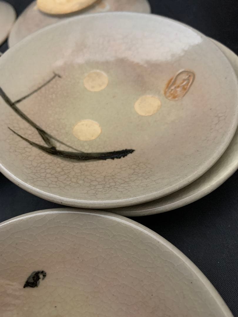 源氏物語宇治十帖　朝日豊斎　朝日焼　銘々皿　共箱　9枚